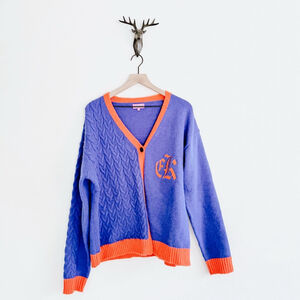 Edikted Women's Blue/Orange Cardigan Size Medium/Large
